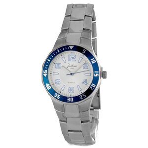 JUSTINA Stainless Steel Dress Watch Women Silver Watches